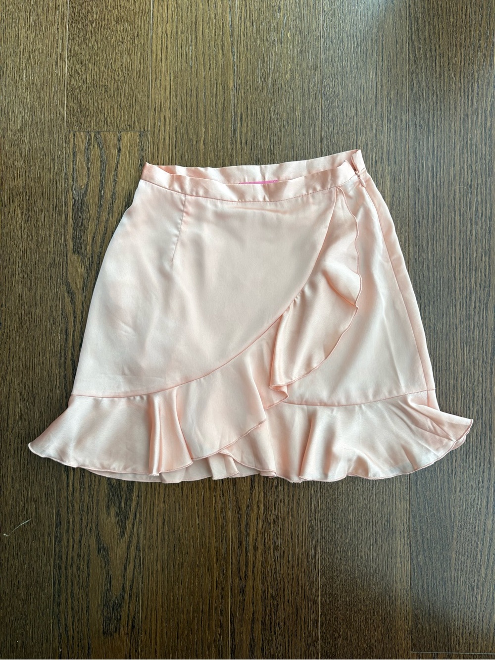 Sugar Thrillz Blush Pink Ruffle Wrap Mini Skirt